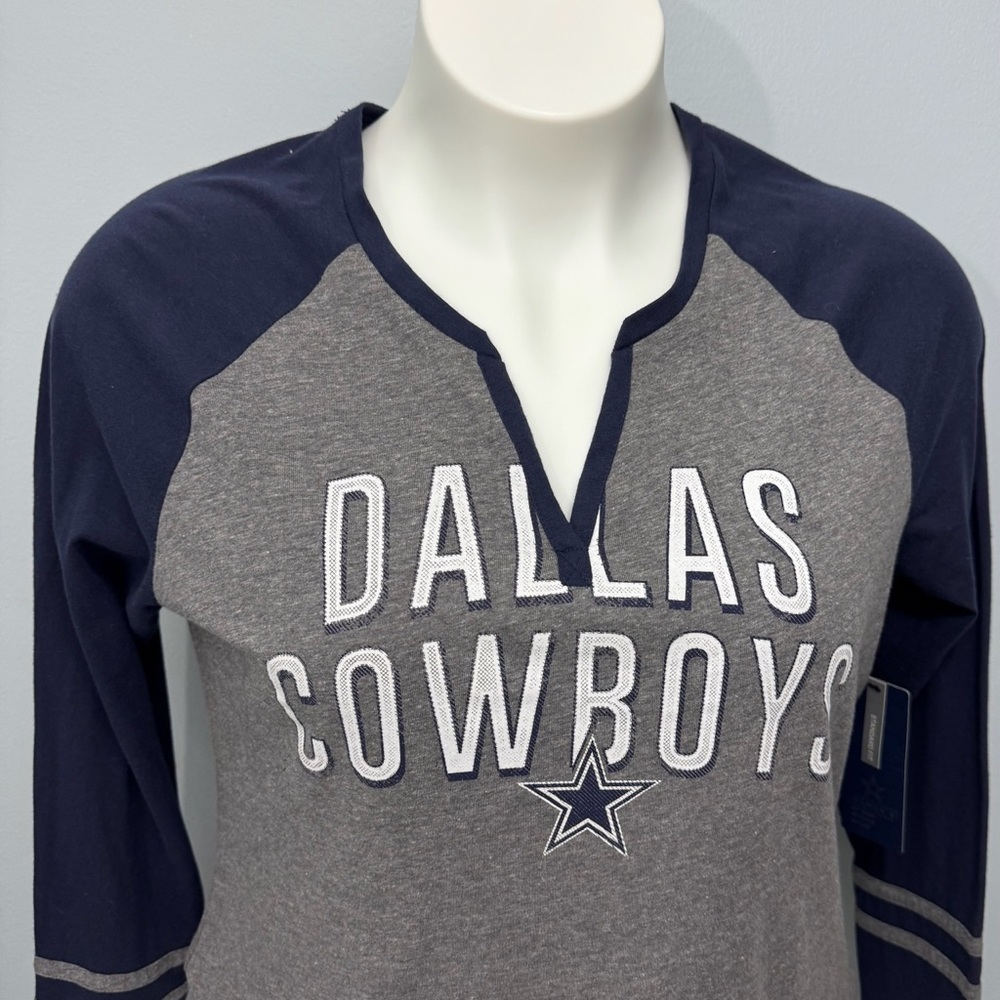 Dallas Cowboys NFL Long Sleeve Tee - Navy and Gray BNWT